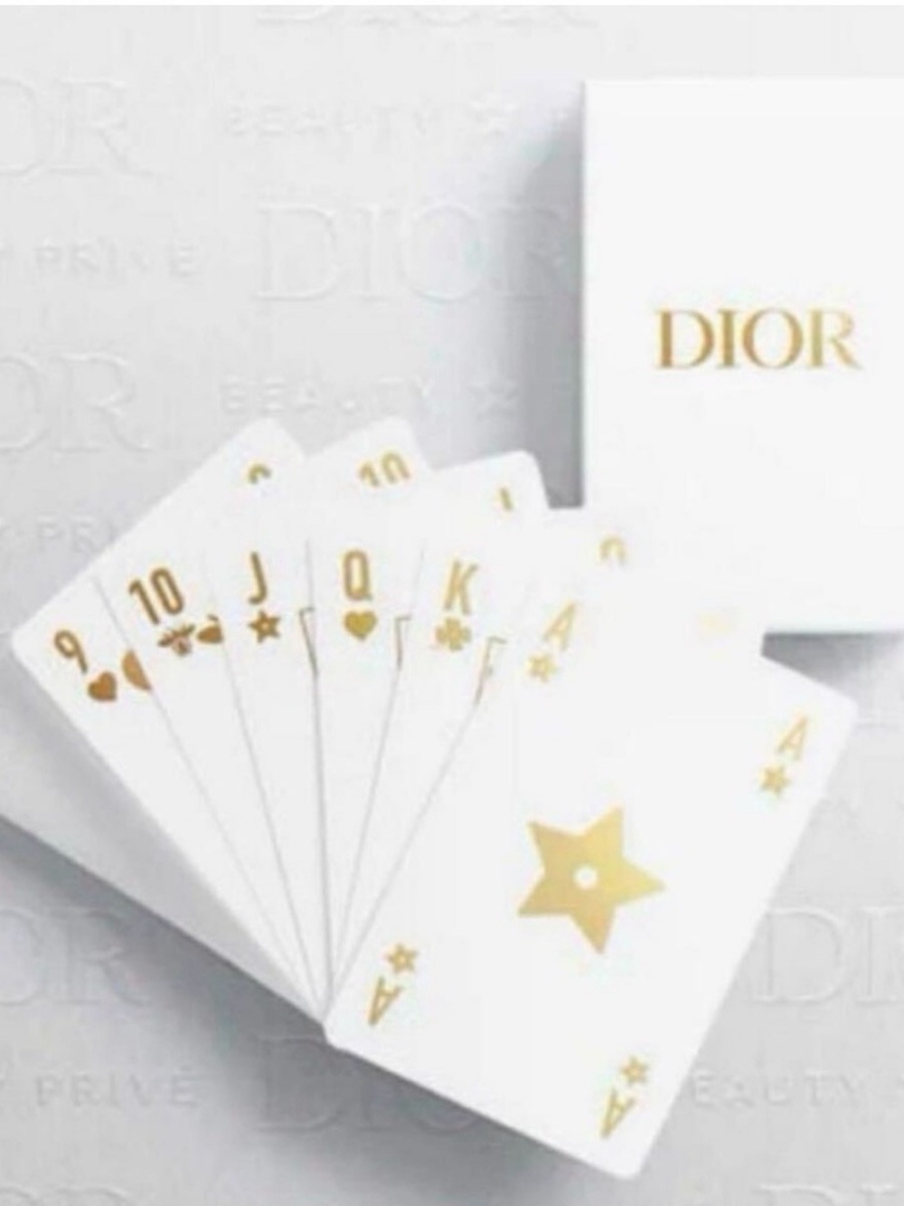 Dior White and Gold Luxe Playing Cards